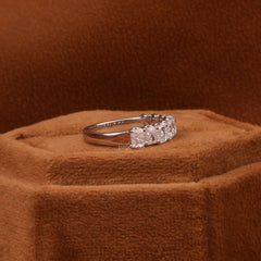 Elongated Cushion Cut Lab Grown Diamond Half Eternity Wedding Band