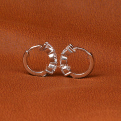 Round Cut Lab Grown Diamond Huggie Hoop Earrings