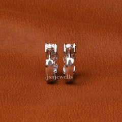 Round Cut Lab Grown Diamond Huggie Hoop Earrings