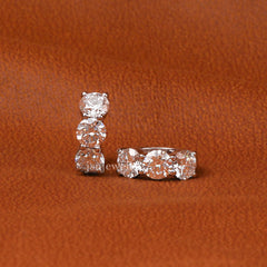 Round Cut Lab Grown Diamond Huggie Hoop Earrings